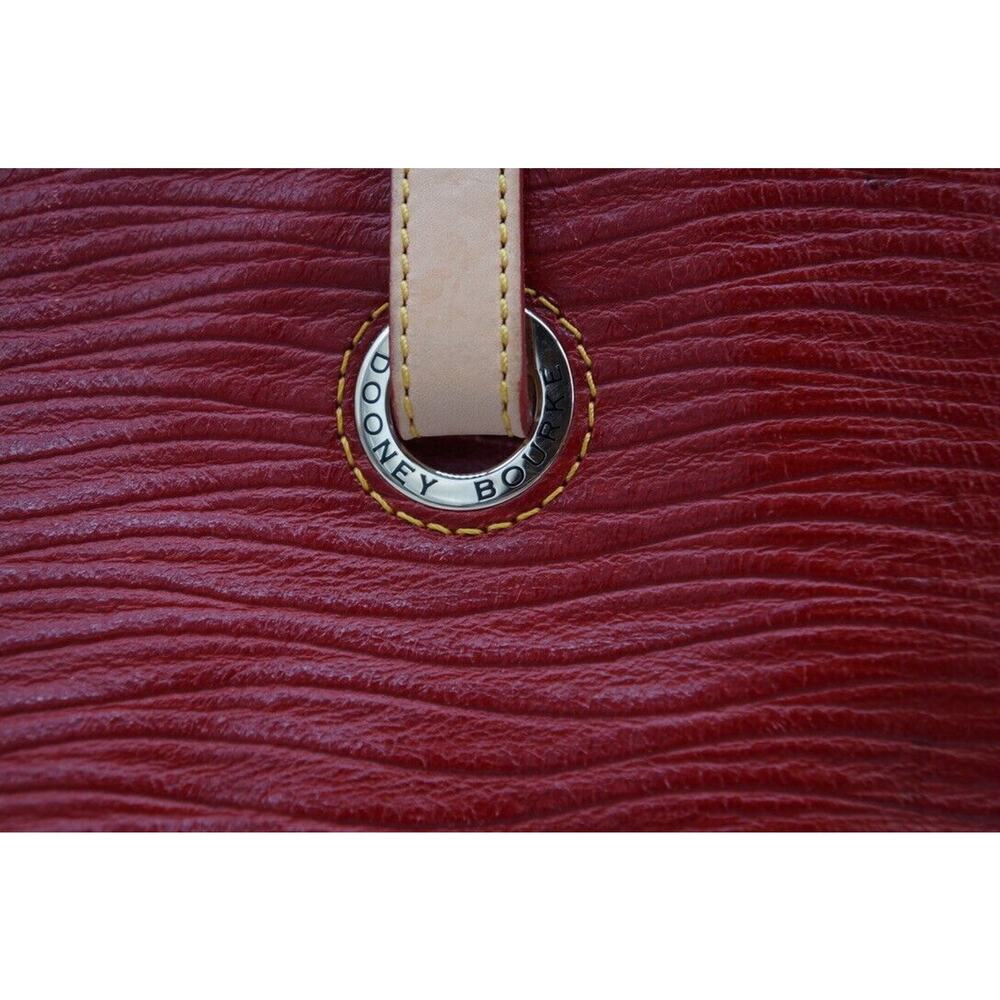 Dooney & Bourke Red & Saddle Brown Leather Grommet Shopper - Picture 7 of 14
